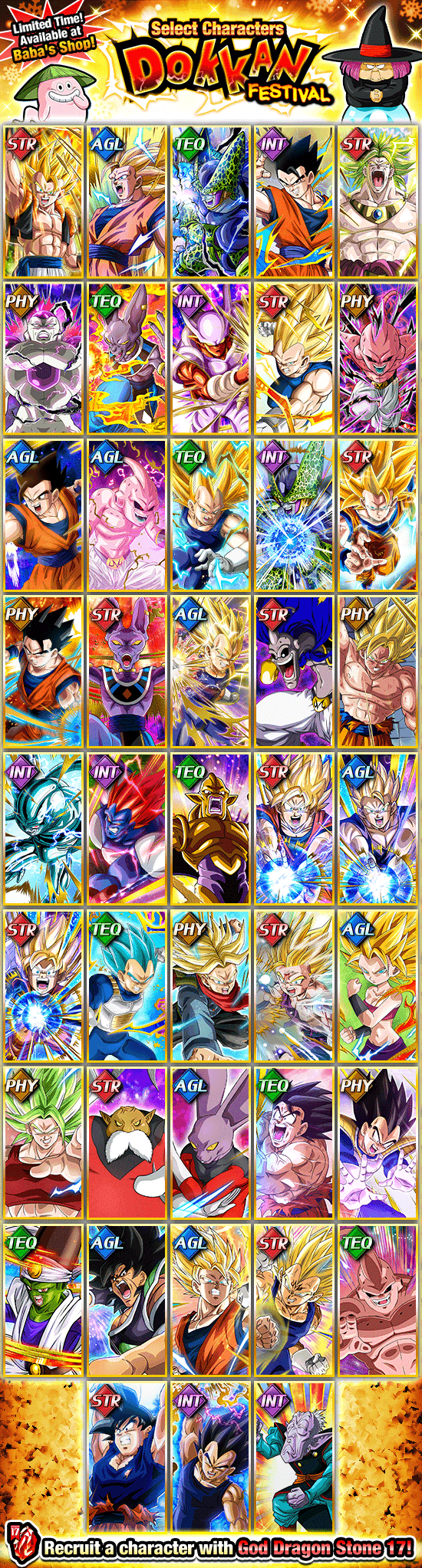 Select Characters Dokkan Festival