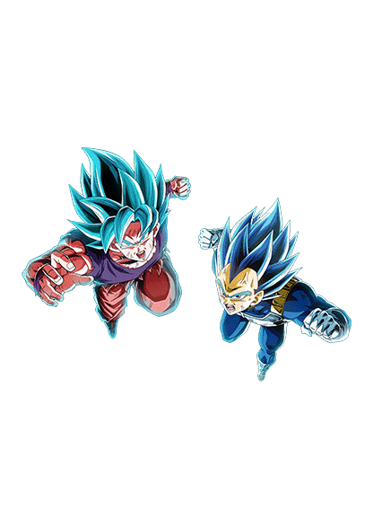 Goku SSJ Blue Kaioken x20 and Vegeta SSJ Blue Evolution vs GoD